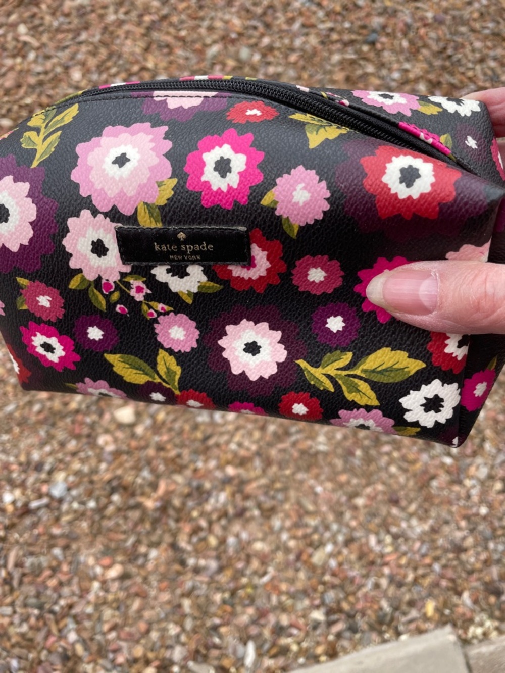 kate spade Black Floral Cosmetic Pouch